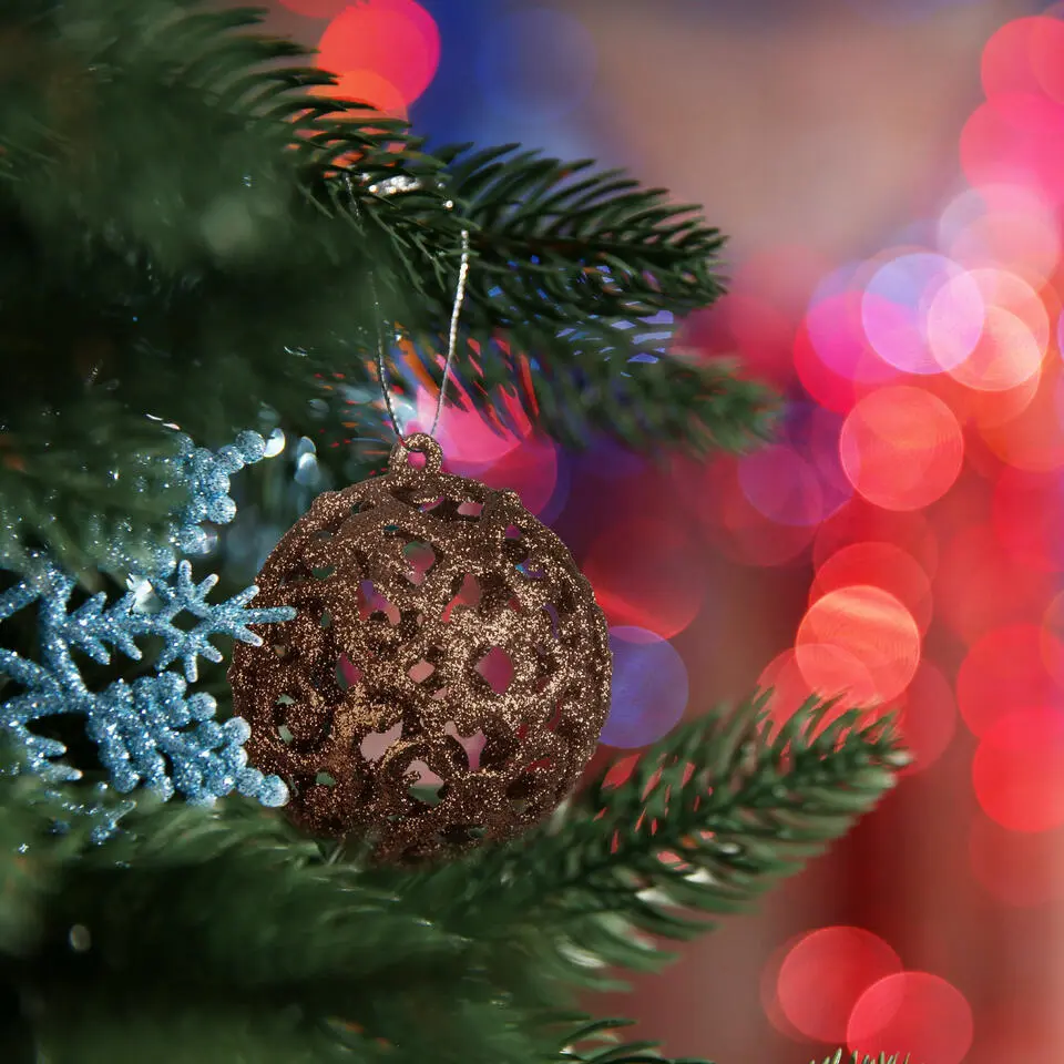 Relaxdays Kerstballen - 100x - bruin - D3, D4, D6 cm - kunststof