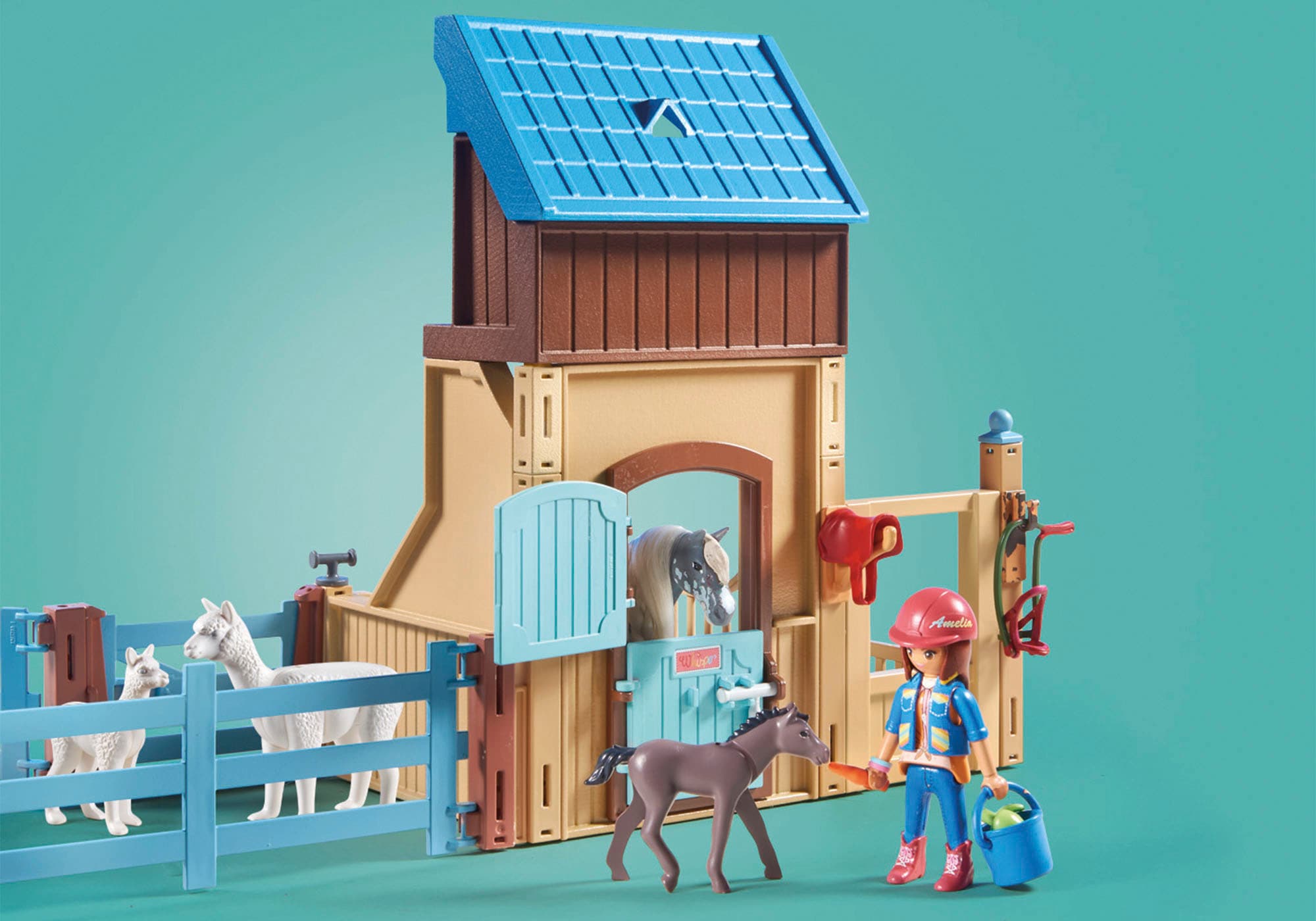 Playmobil® Konstruktions-Spielset »Amelia & Whisper mit Pferdebox (71353), Horses of Waterfall« teilweise aus recyceltem Material