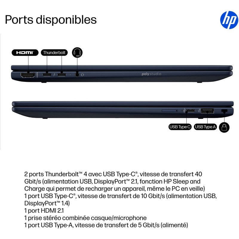 HP EliteBook X Flip G1i Next Gen AI PC Wolf Pro Security Edition Copilot+ PC Intel Core Ultra 7 258V Hybride (2-en-1) 35,6 cm (14