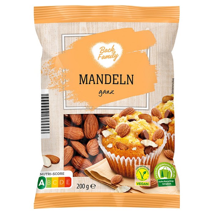 BACK FAMILY Mandeln 200 g, natur