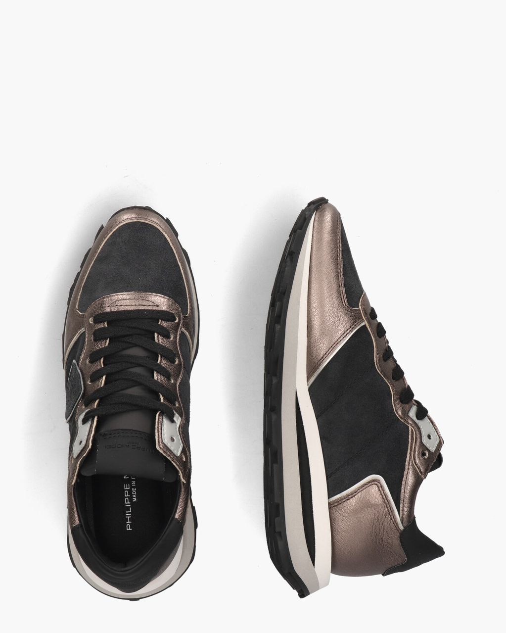 Philippe Model Tropez Haute Zwart/Brons Damessneakers