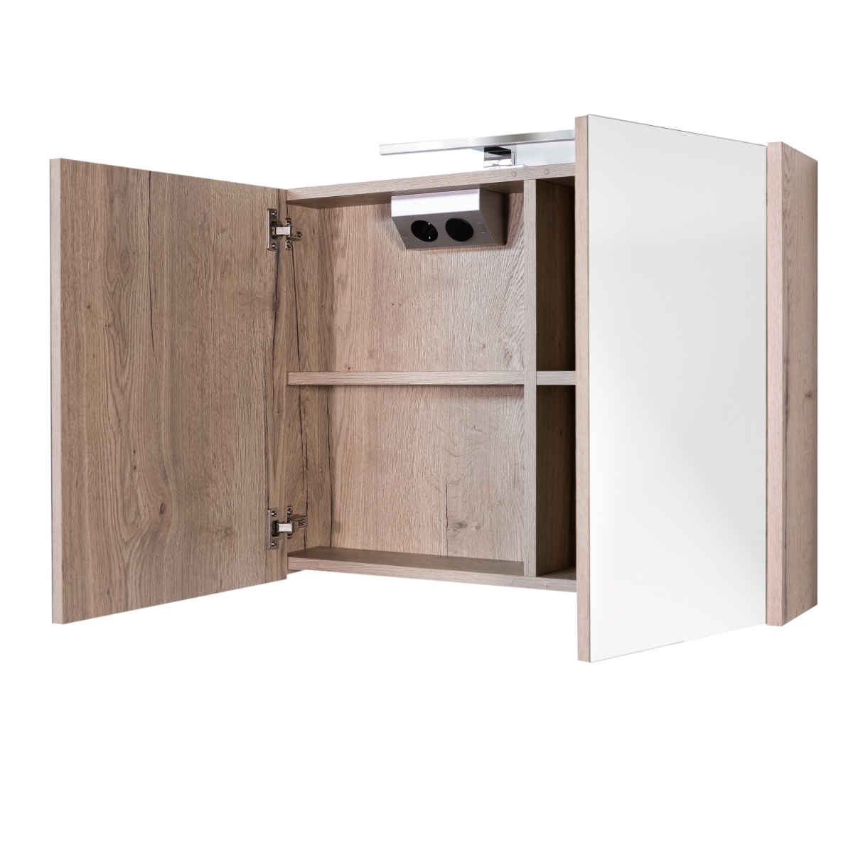 Best Design Happy spiegelkast met verlichting 80x60cm eiken