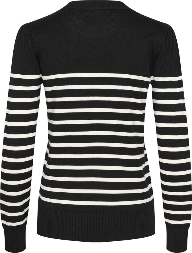 Saint Tropez MilaSZ LS Striped Pullover Black mila stripe