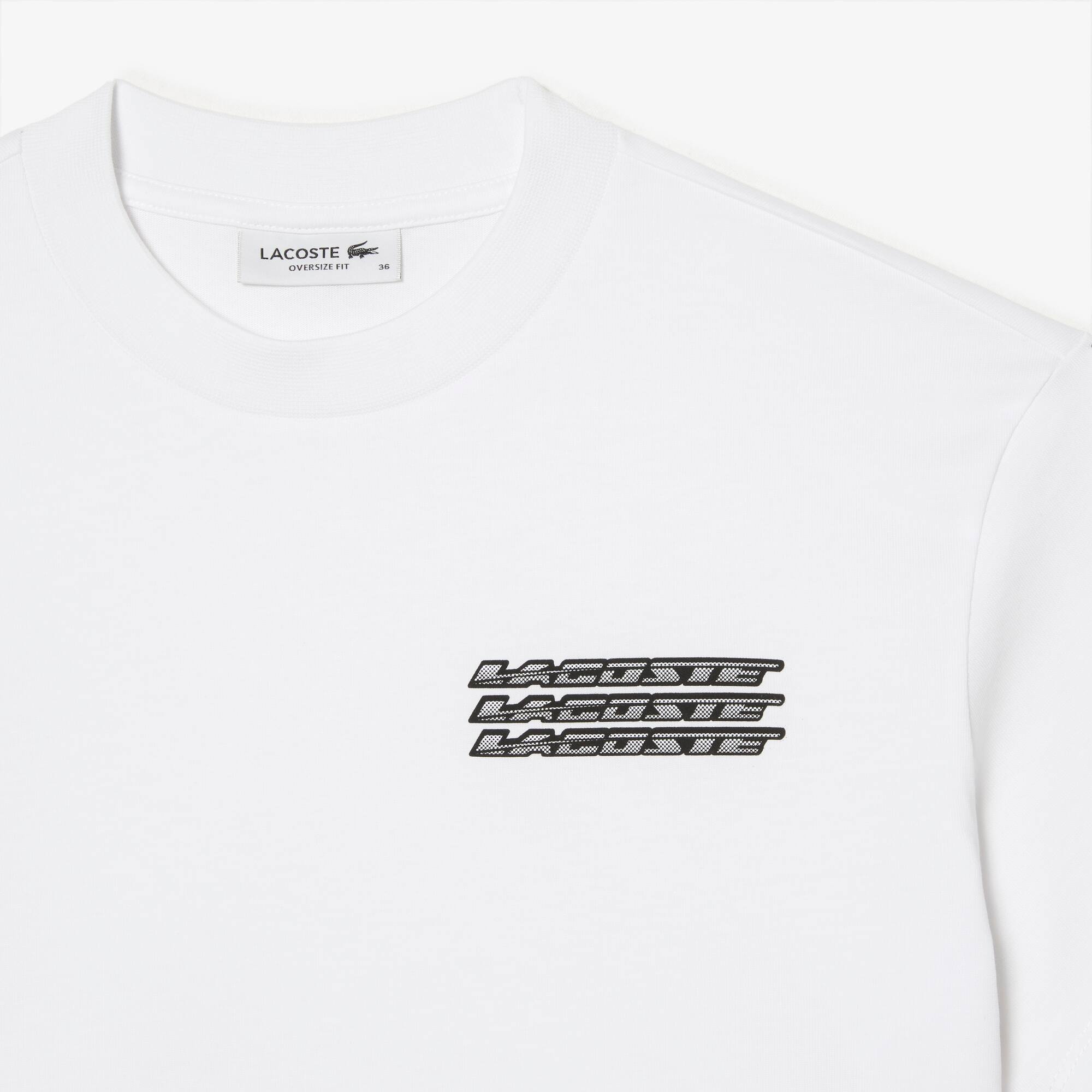 Damen LACOSTE T-Shirt aus Baumwolle in Übergröße T-Shirts - Weiss - Lacoste - Damen