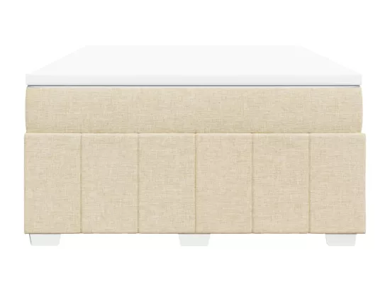 Sommier à lattes de lit avec matelas Crème 160x200 cm Tissu