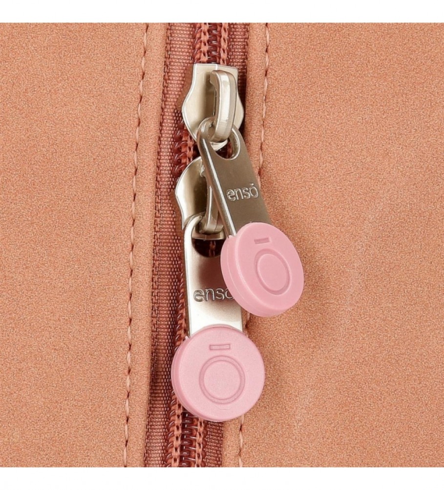 Estojo para lápis Enso Shine Star, rosa e verde - 22x12x3cm -