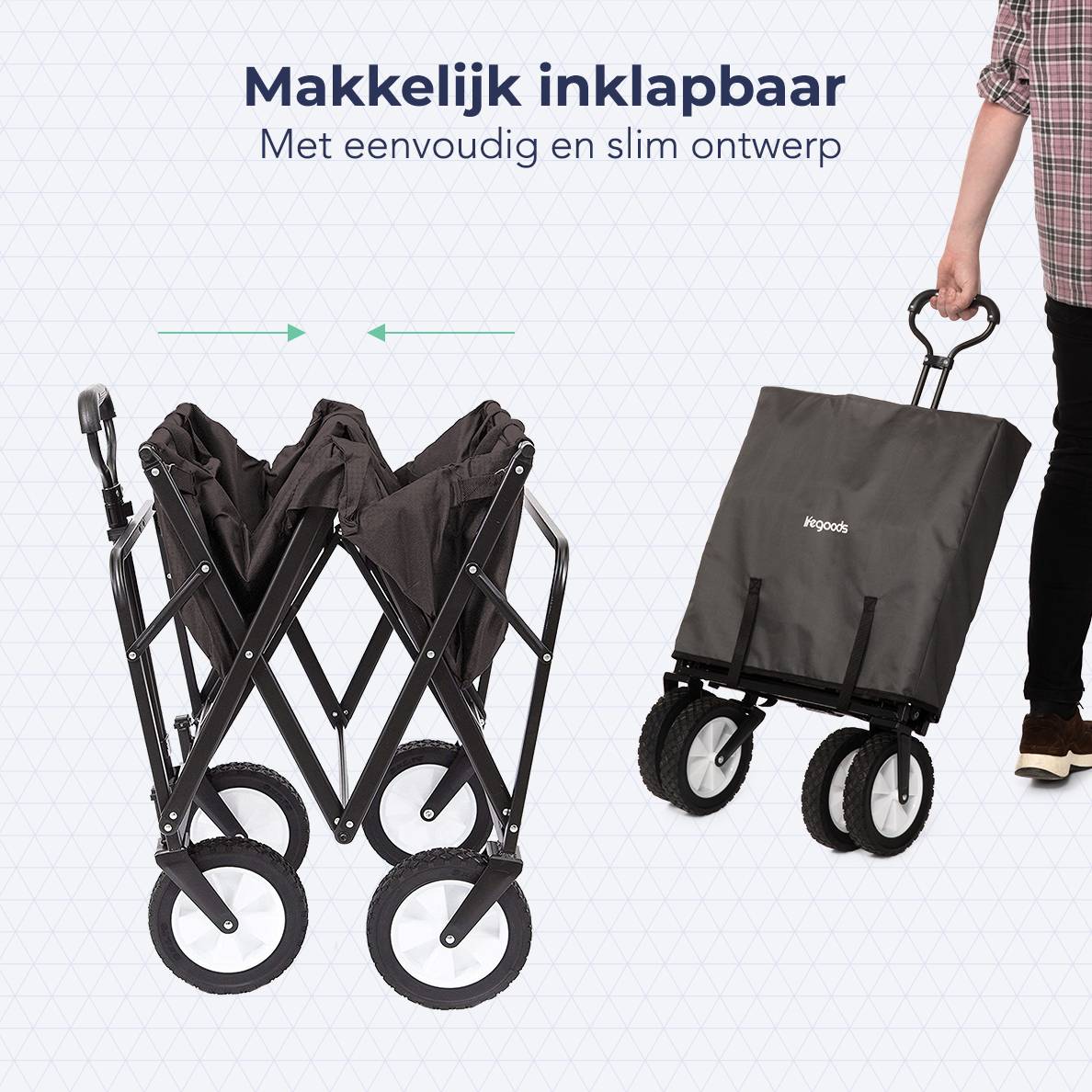 LifeGoods 70KG bolderkar 94L - Grey