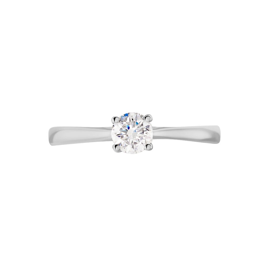 Bague Solitaire Fiona Or Blanc Diamant Synthetique
