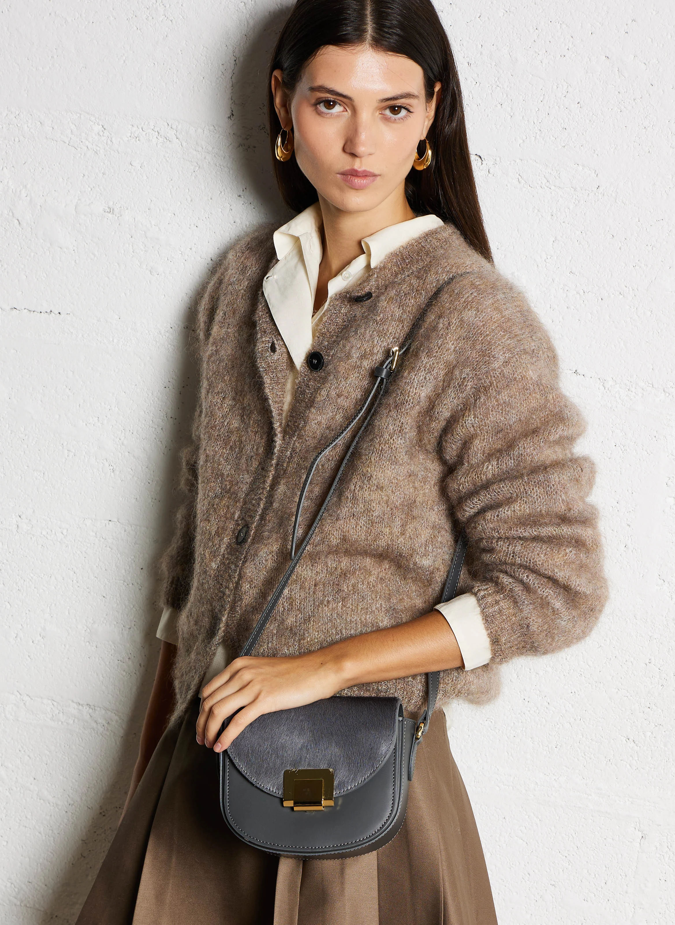 ELISE - Sac bandoulière en cuir | Gris