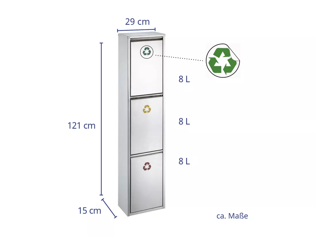 Poubelle verticale Tri sélectif