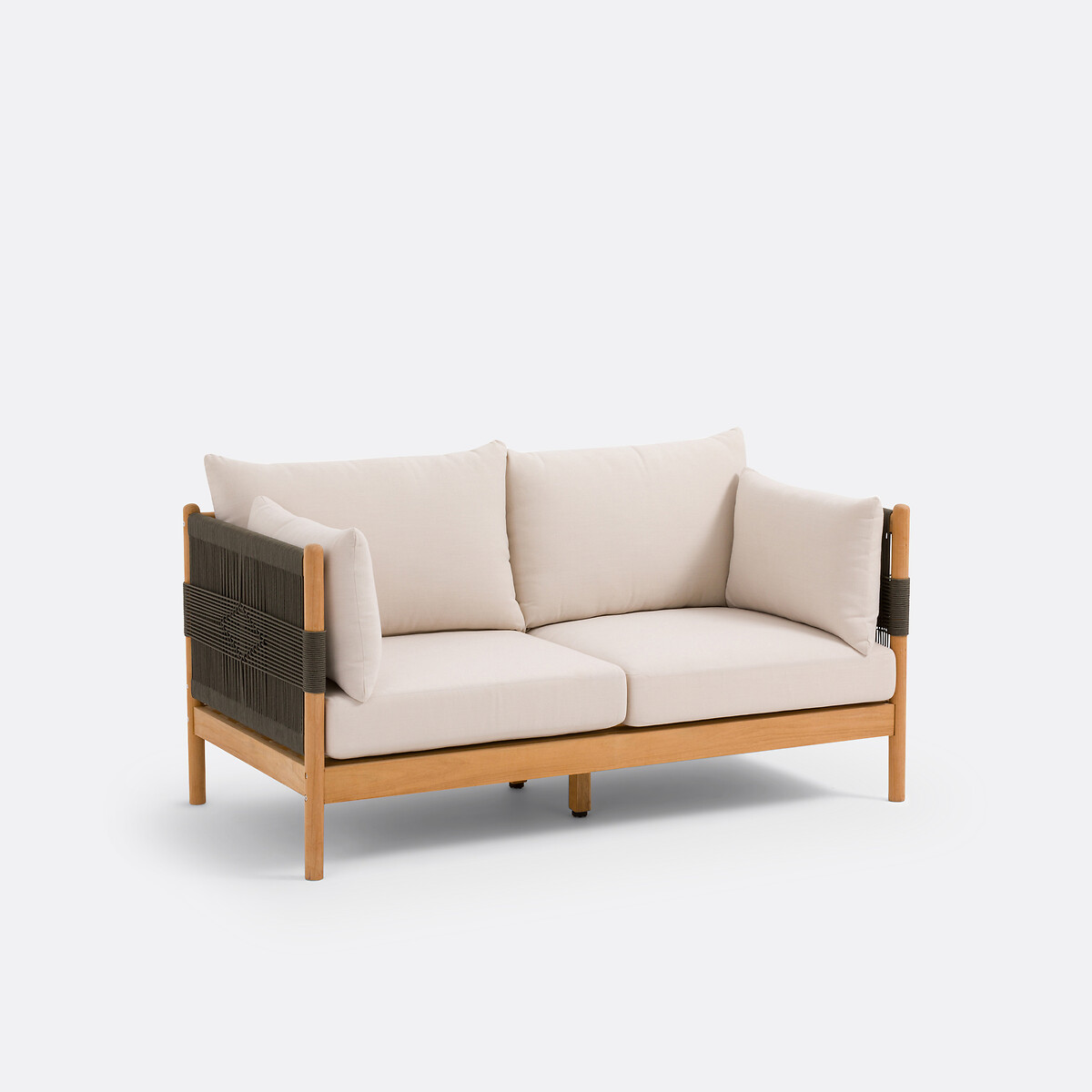 LA REDOUTE INTERIEURS<br>Banco de jardim em teca e corda, Odette