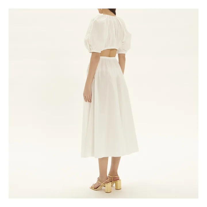 Forte Forte Robe Cut Out Brodée Popeline de Coton | Blanc