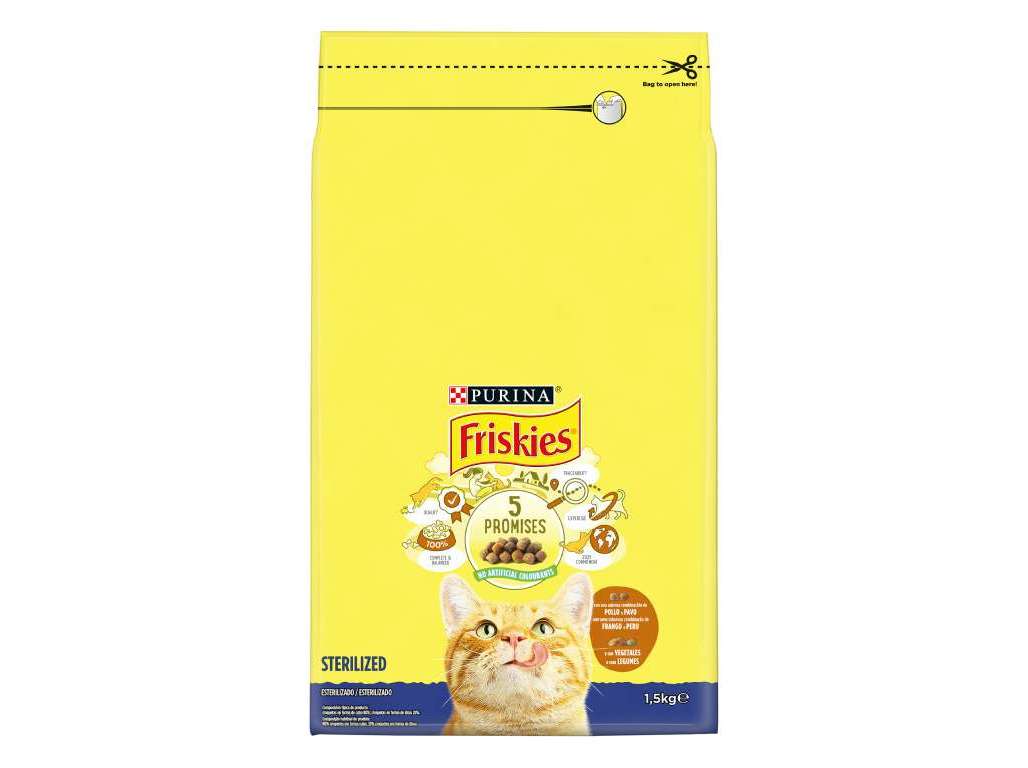RAÇÃO PARA GATO FRISKIES ESTERILIZADO COM PERU 1.5KG