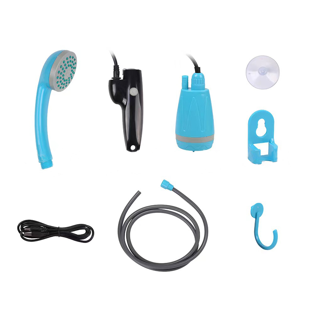 Campingdusche mit Tauchpumpe blau