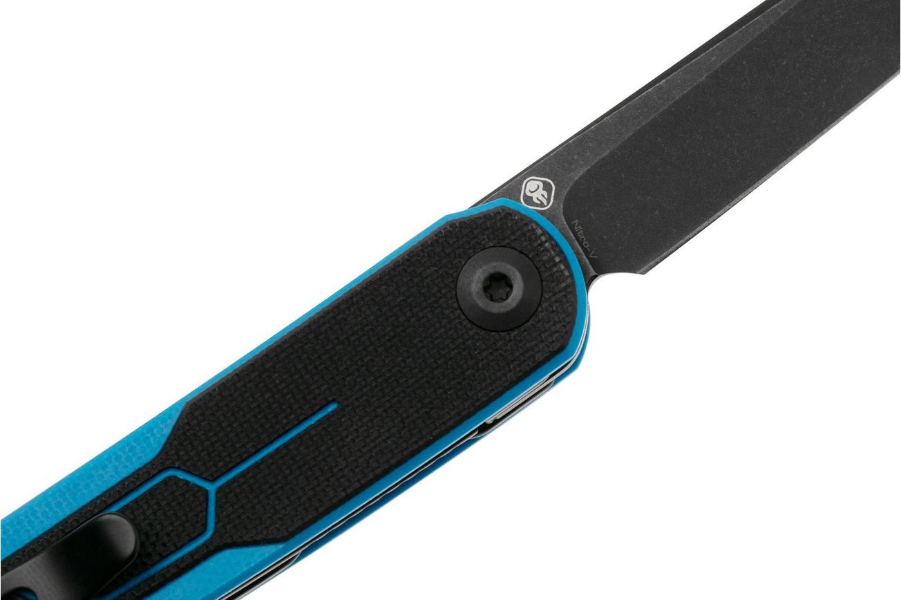Civivi KwaiQ C23015-3 Blackwashed Nitro-V, Milled Blue Black G10, zakmes