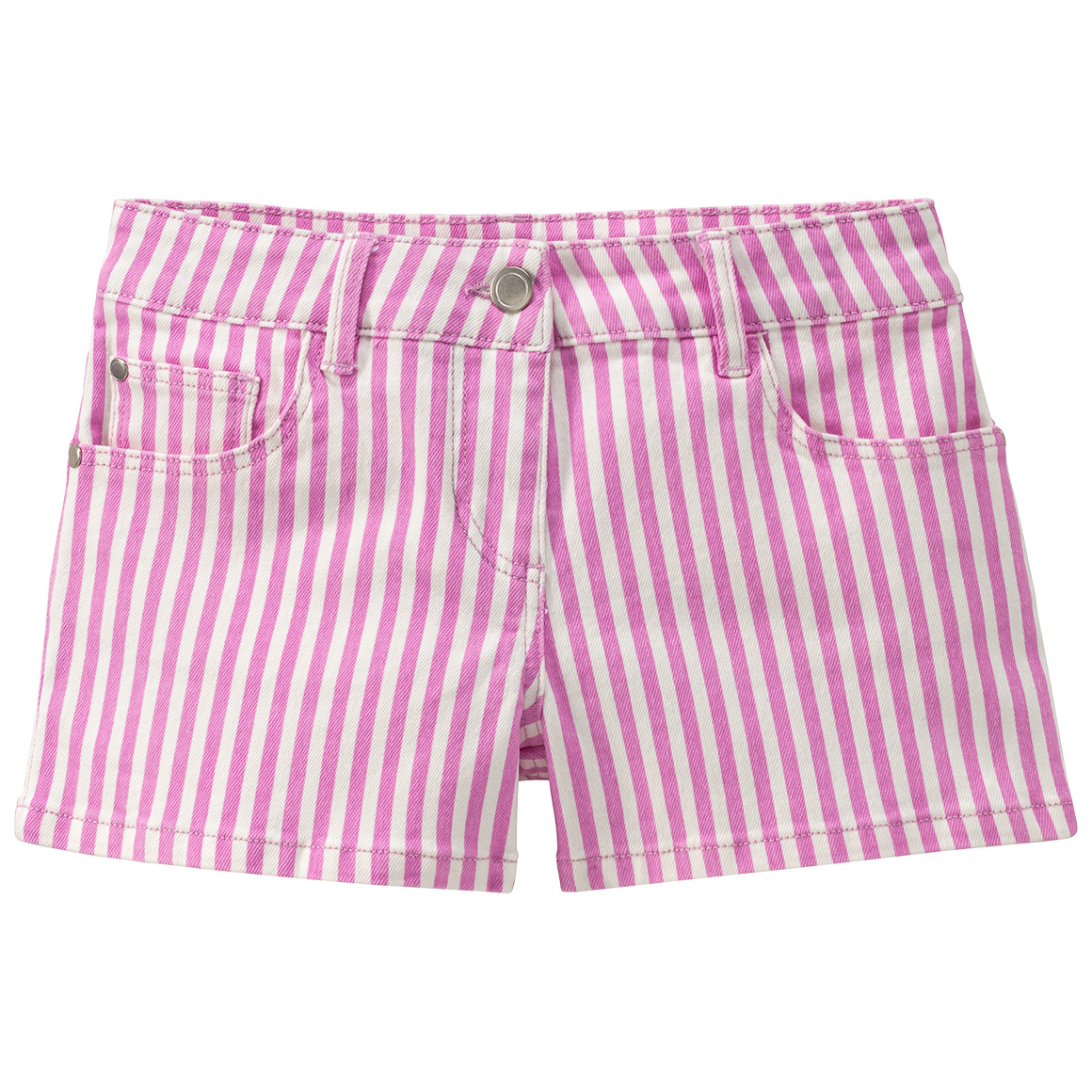 Yigga Mädchen Jeans-Shorts mit Streifen pink / weiss