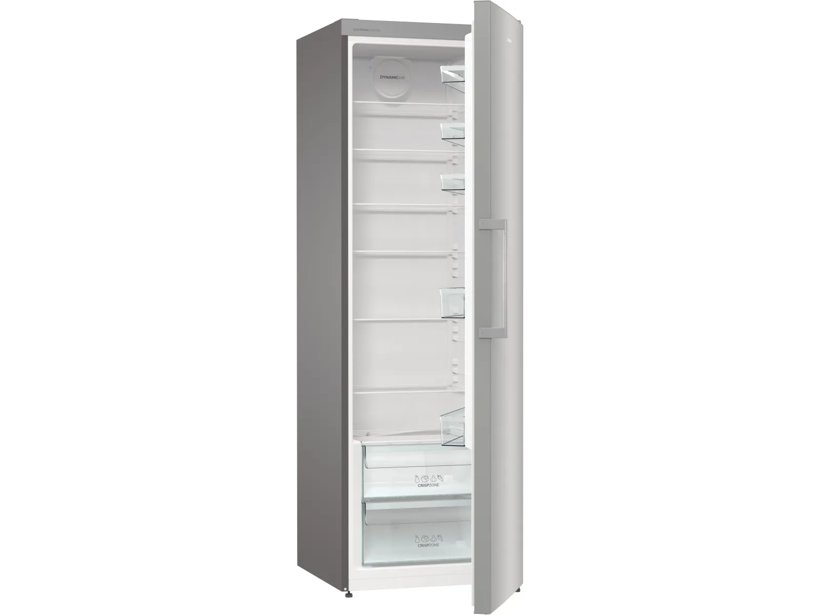 Gorenje Essential R619EES5 - Køleskab - niche - bredde: 60 cm - 398 liter - Klasse E - grå metal