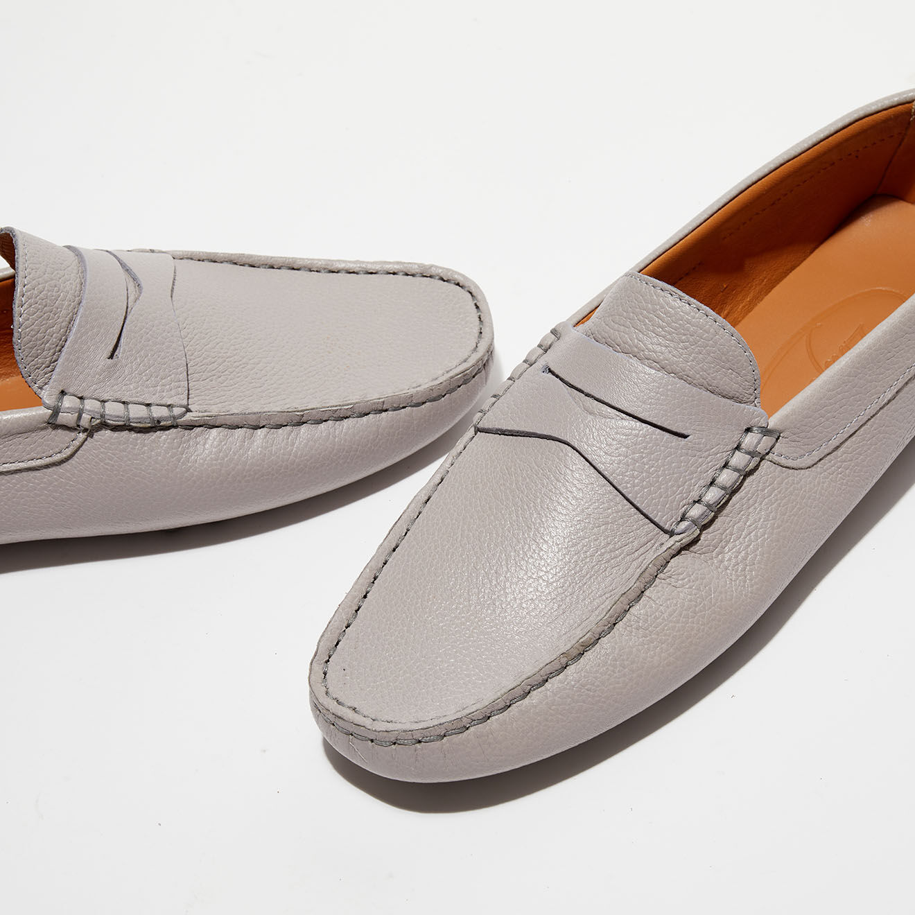 Loafers Mocassins en Cuir Martin gris