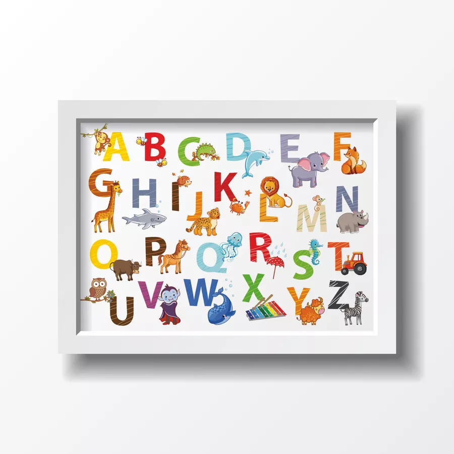 Nikima Poster Kinder Lernposter Tier ABC  -  in 4 Größen bunt