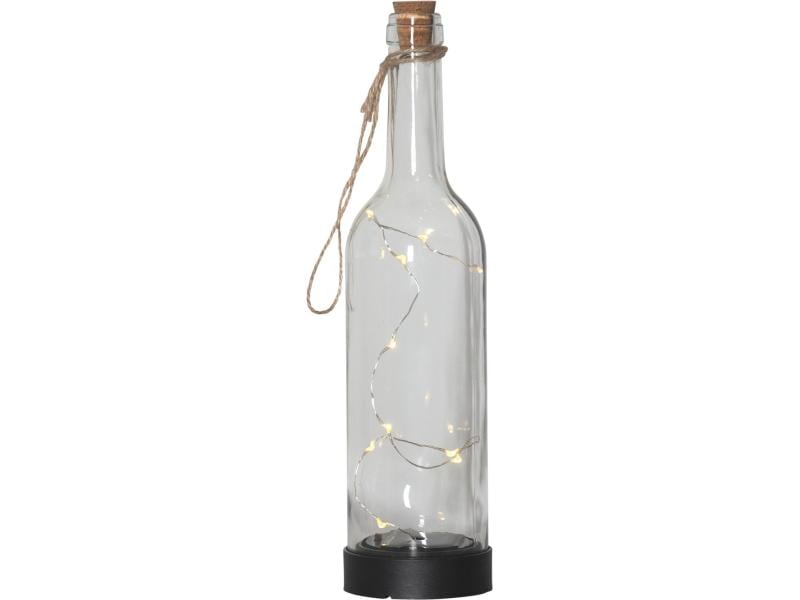 Star Trading Laterne Solar Bottle, Transparent Glasflasche mit Lichterkette