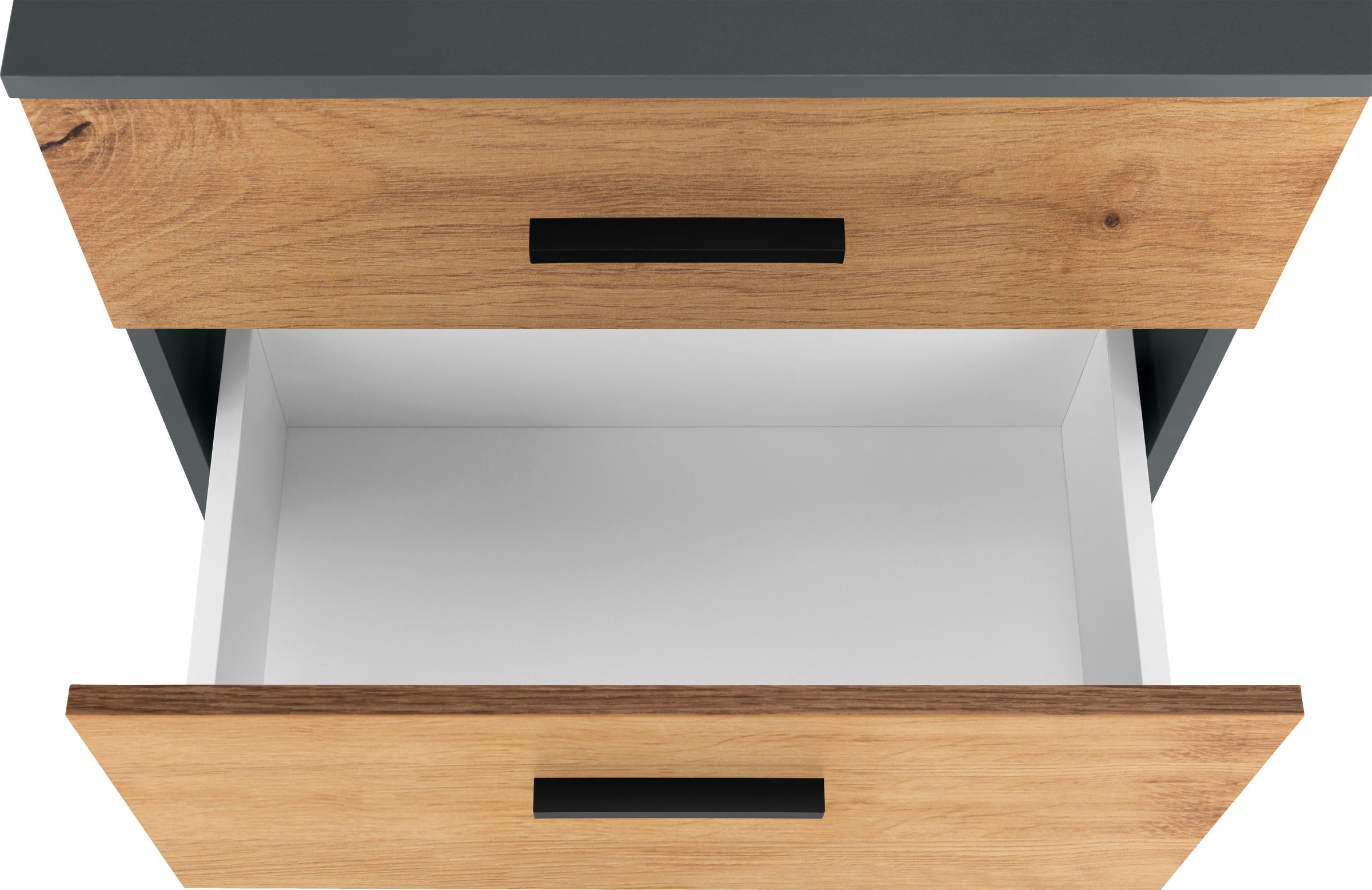 INOSIGN Waschbeckenunterschrank »Skara« mit Klappe und Schubkasten, schwarze Griffe, Breite 60 cm, Höhe 55 cm