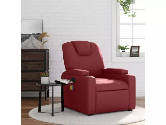 Fauteuil massant inclinable Rouge bordeaux Similicuir