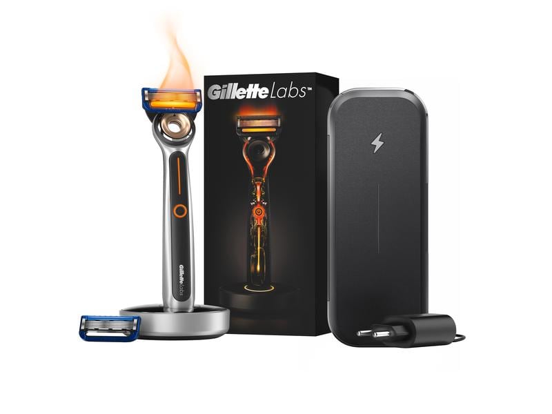 Gillette Labs Heated Razor Travel Pack Beheizter Rasierer für Männer mit Premium-Magnetdock und Lade-Etui
