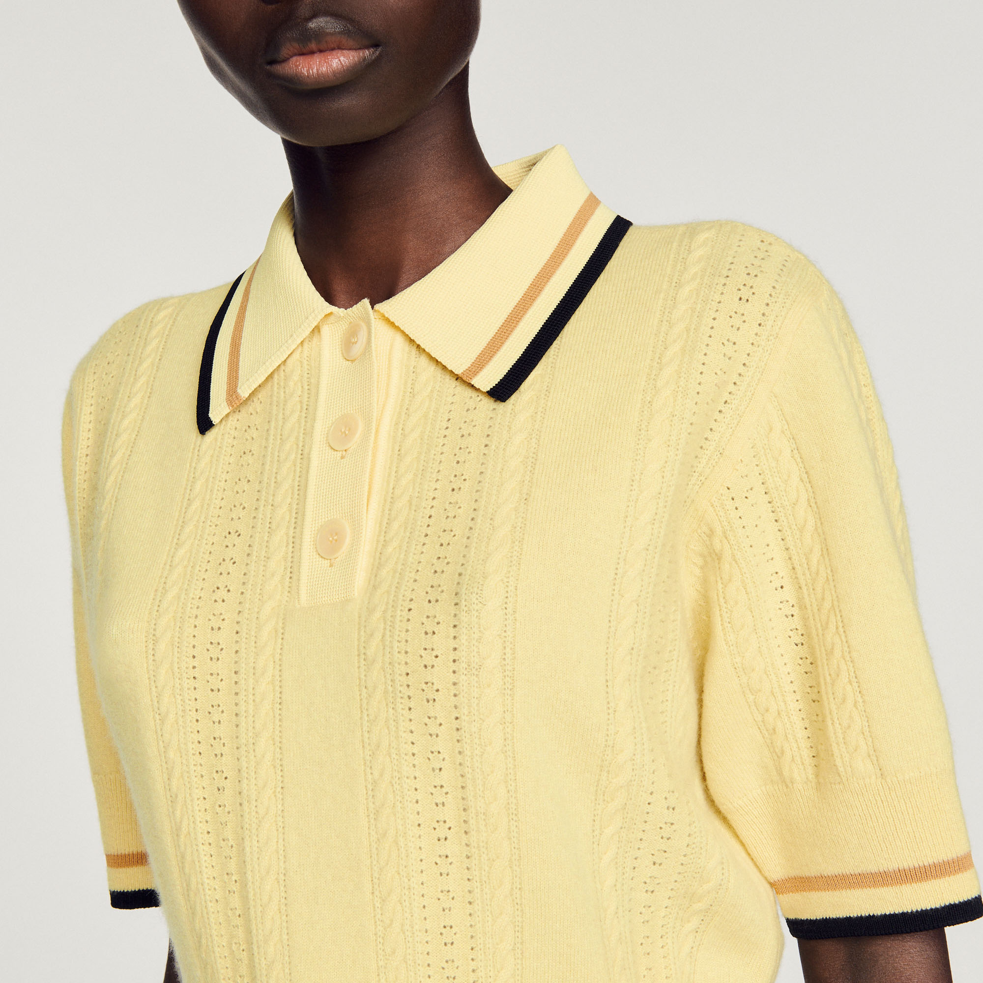 Pull polo en maille