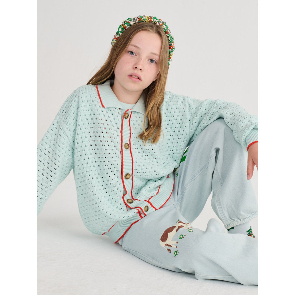 Køb Bobo Choses Light Blue Bc Openwork Cardigan