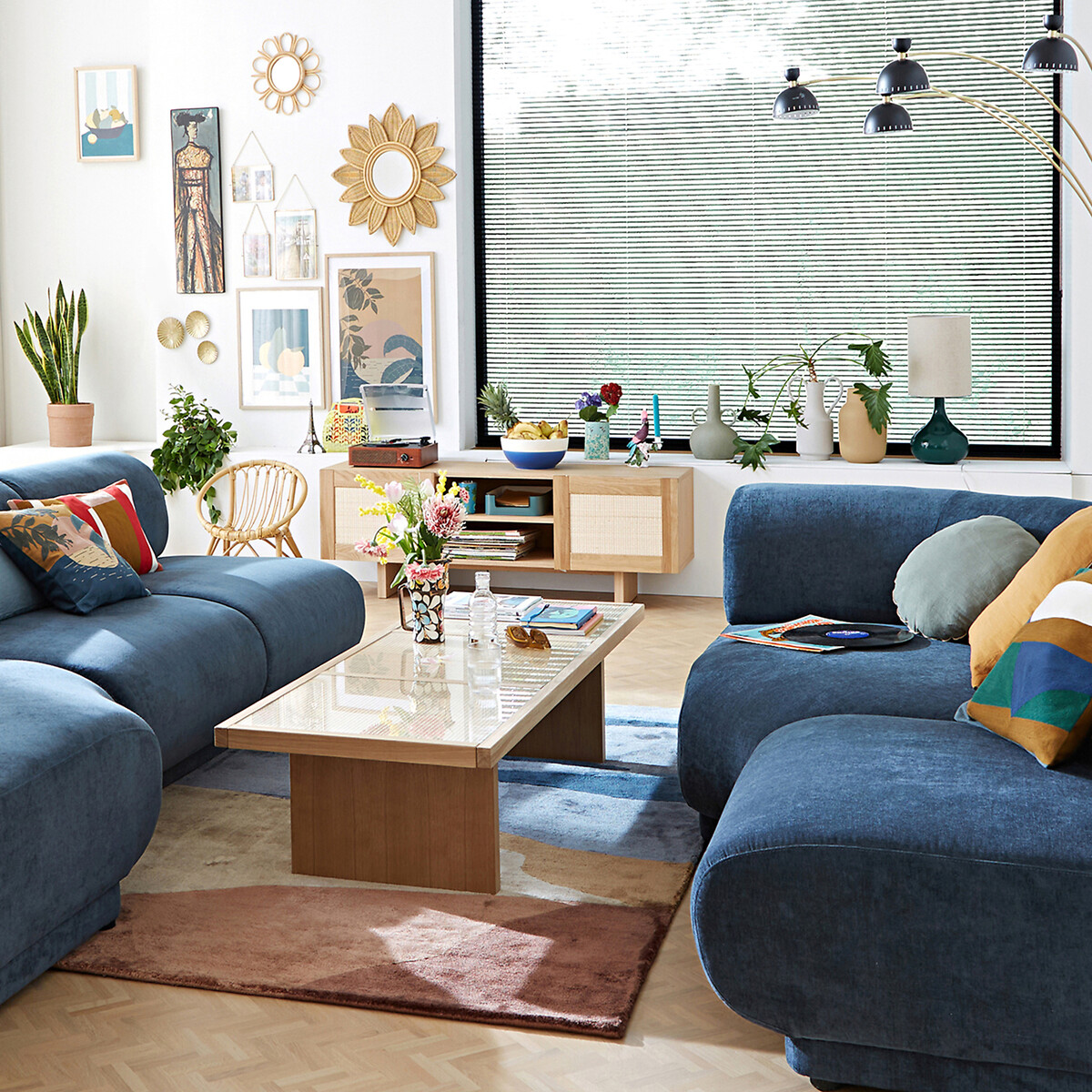 LA REDOUTE INTERIEURS<br>Móvel de TV em carvalho e rattan L150 cm, Arty