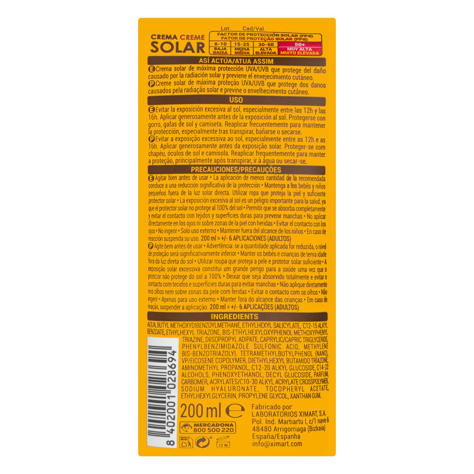 Crème de protection solaire Deliplus SPF 50+