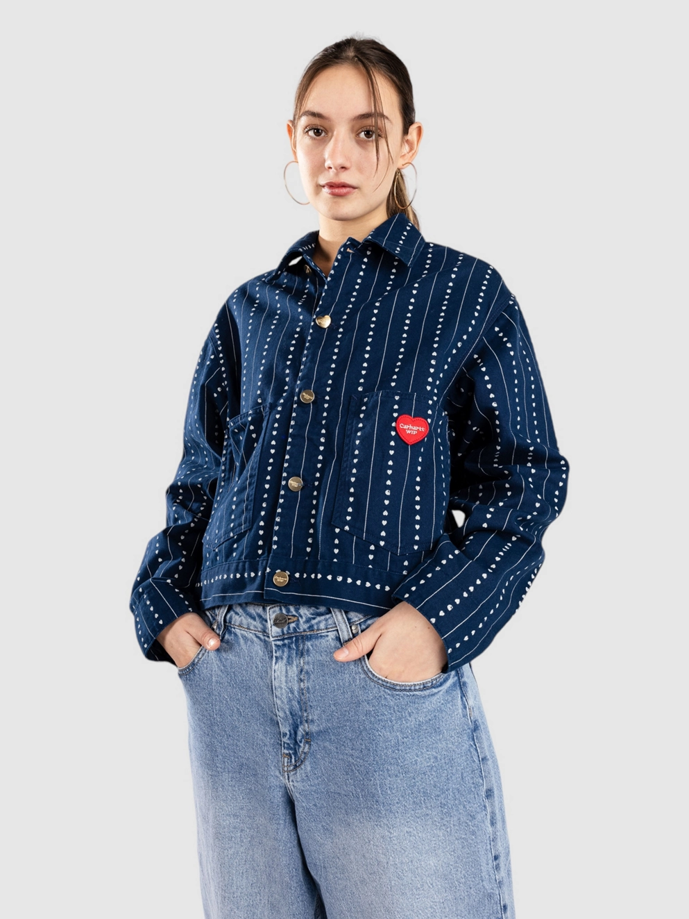Carhartt WIP Drewe Jacket heart c pinstrink/nat/rin
