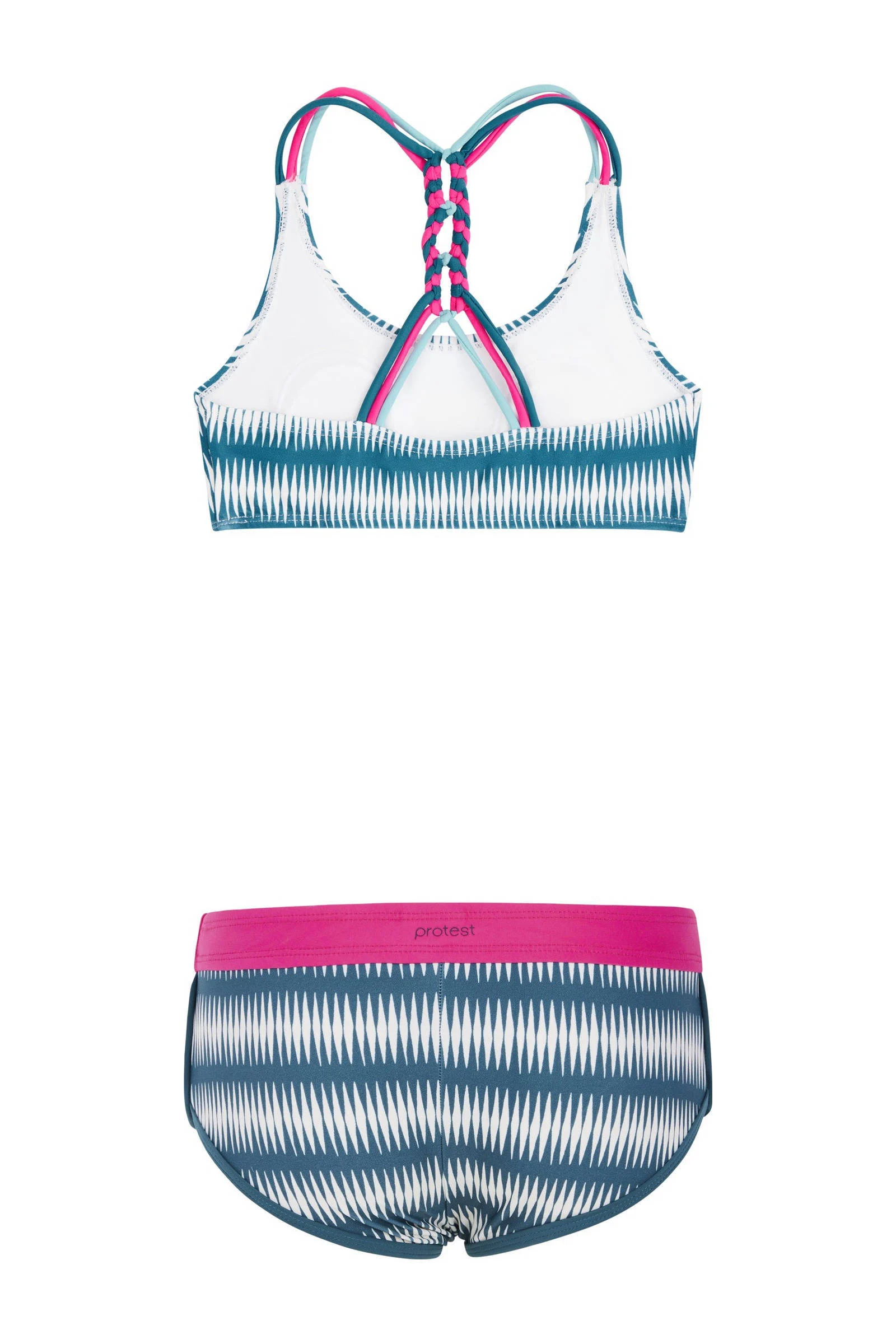 Protest crop bikini PRTZUKA JR blauw/wit/roze