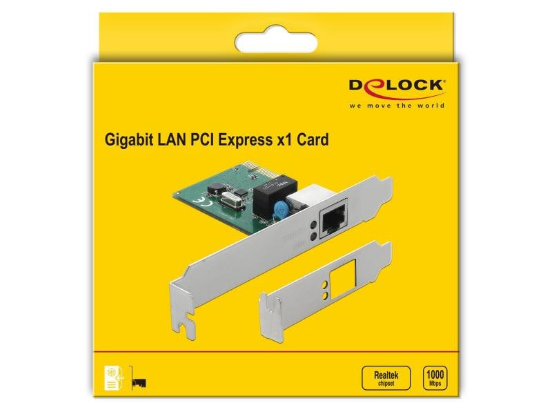 Delock Netzwerkkarte PCI-Express x1, 1x GE LAN 1 Port