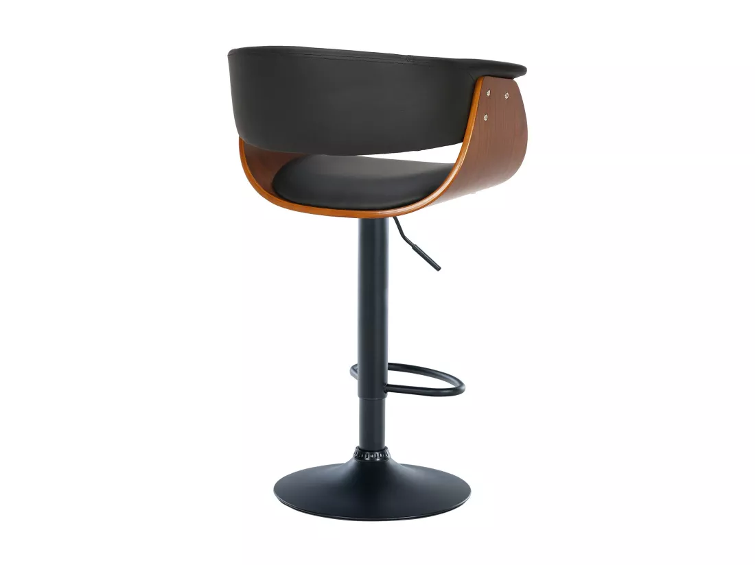 Lot de 2 Tabouret de bar - Similicuir - Noyer / Noir - Vestal