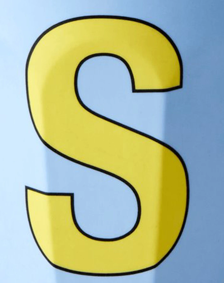 Melamin-Becher LETTER S - MEDIUM in soft blue