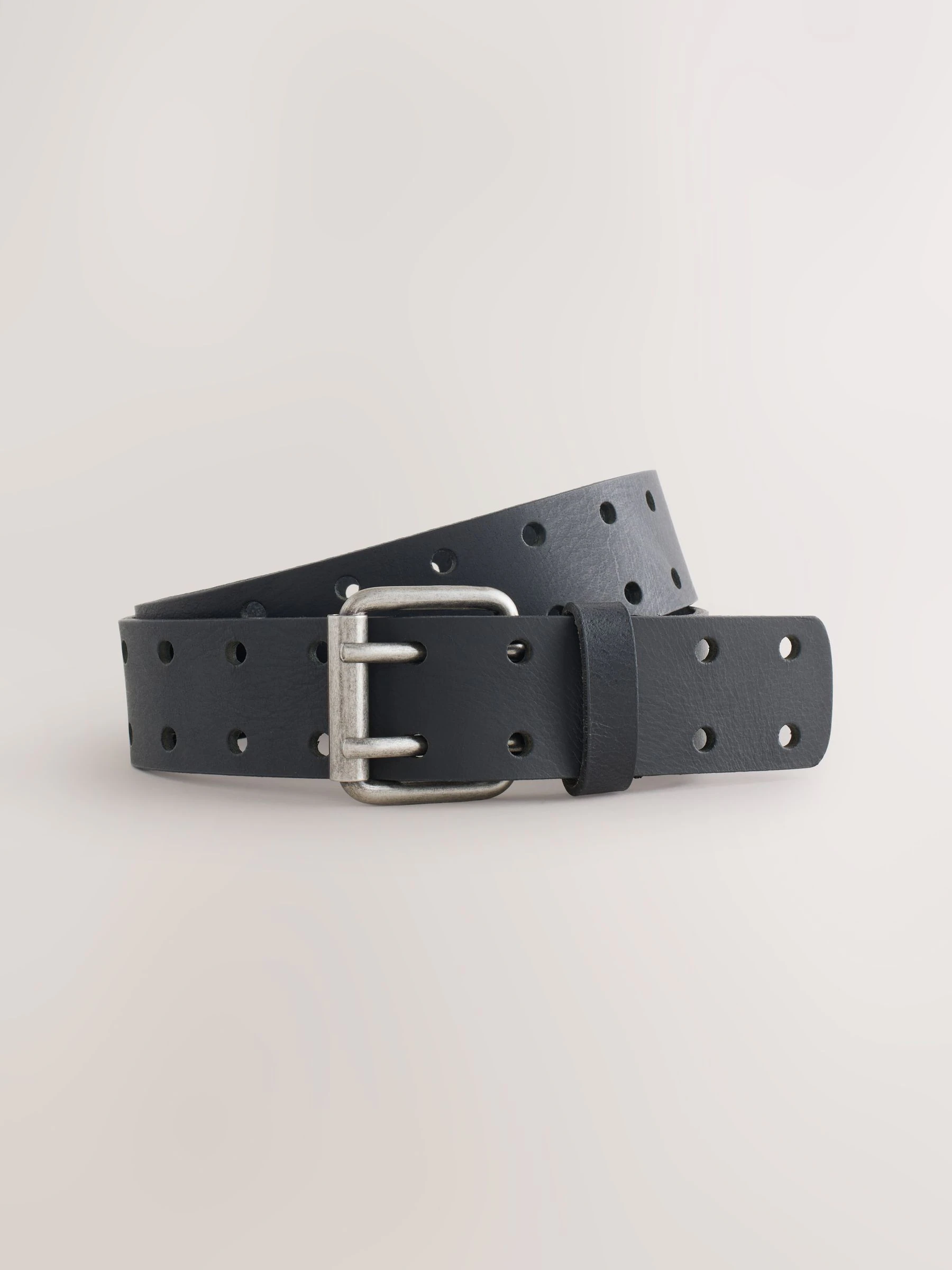 Zwart - Leather Double-Prong Belt