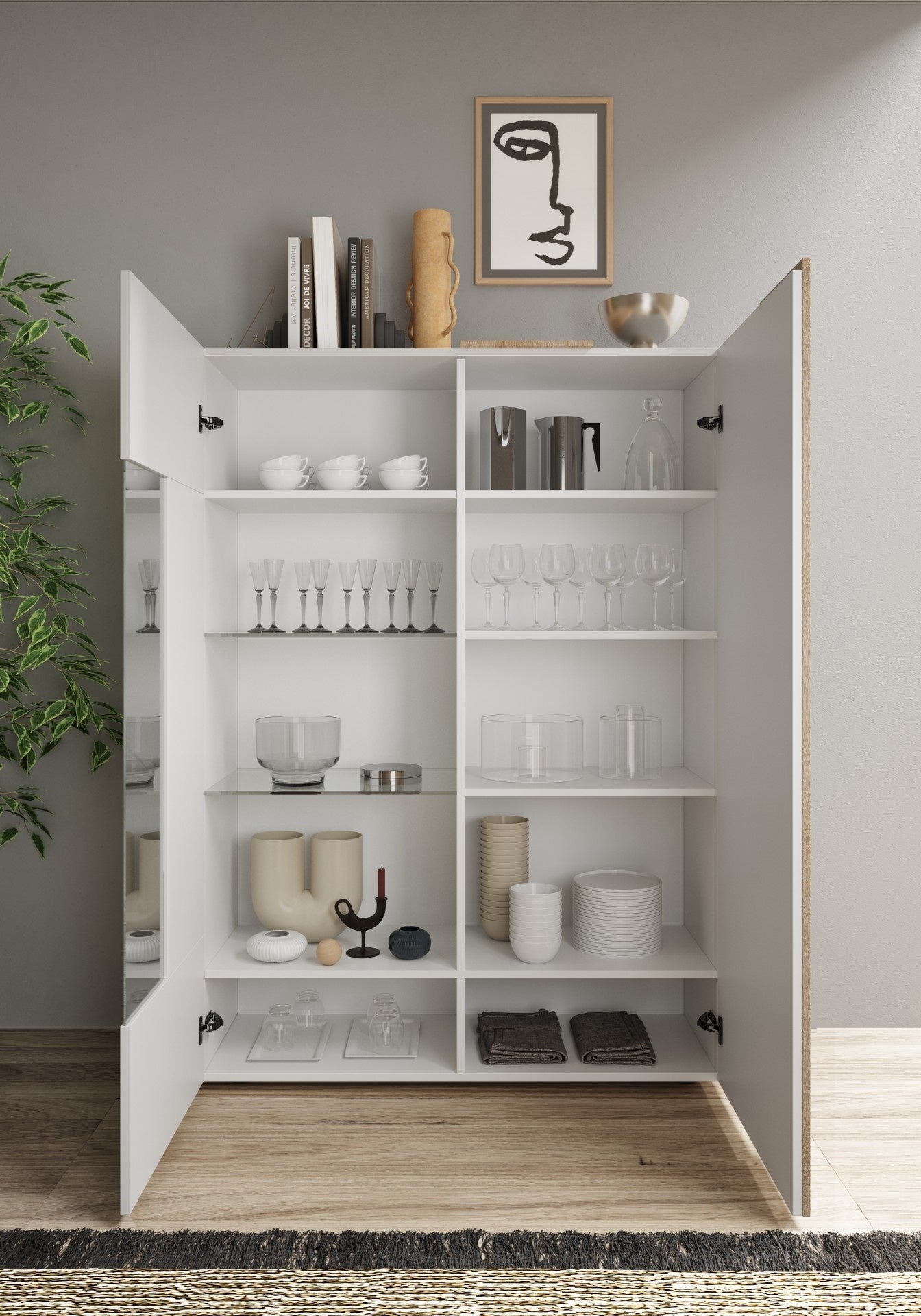 Benvenuto Design Venus Vitrinekast Wit Hoogglans | Kadiz