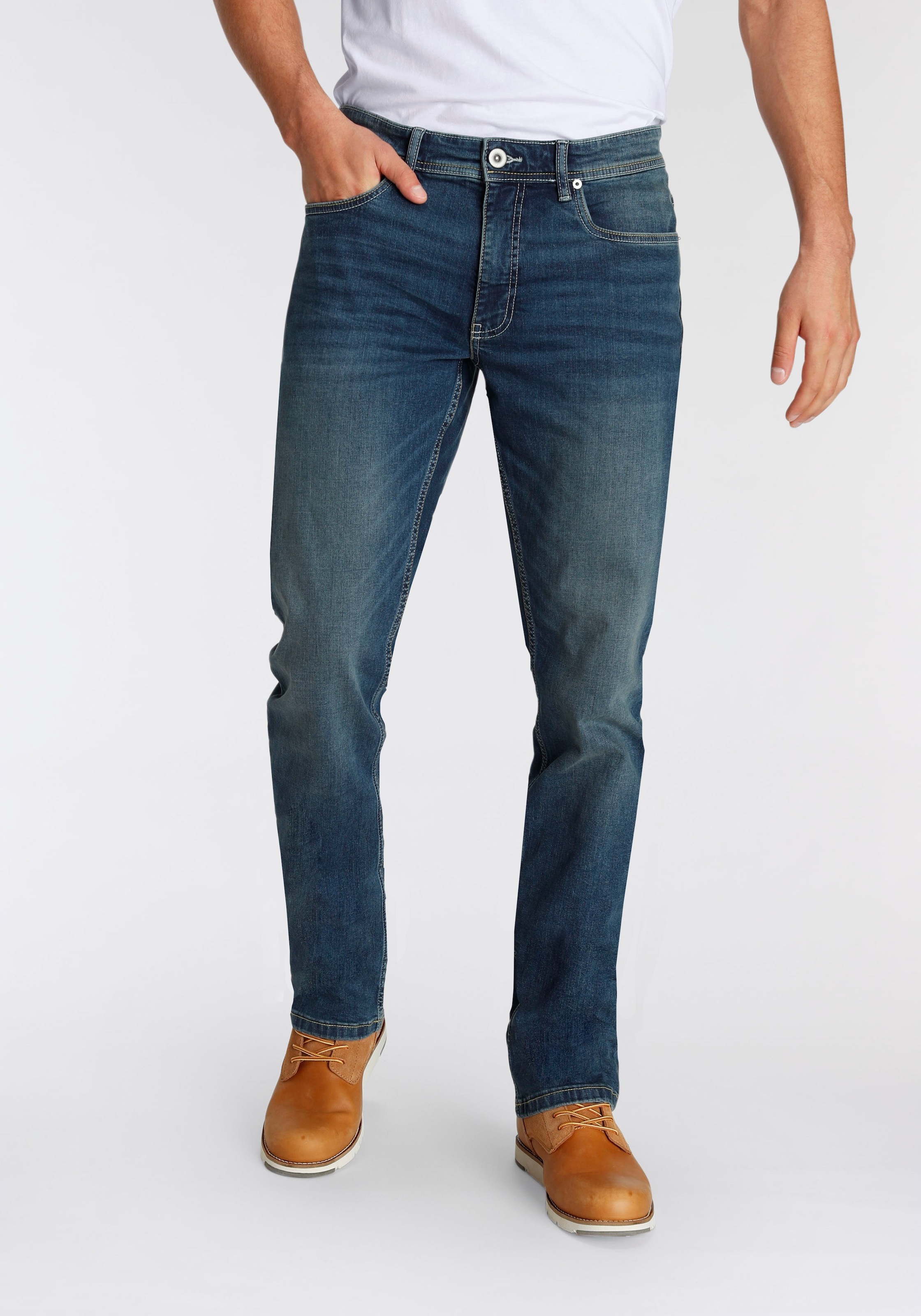 AJC Straight-Jeans , gerade geschnitten,  Used-Look-Waschung,  niedrige Leibhöhe