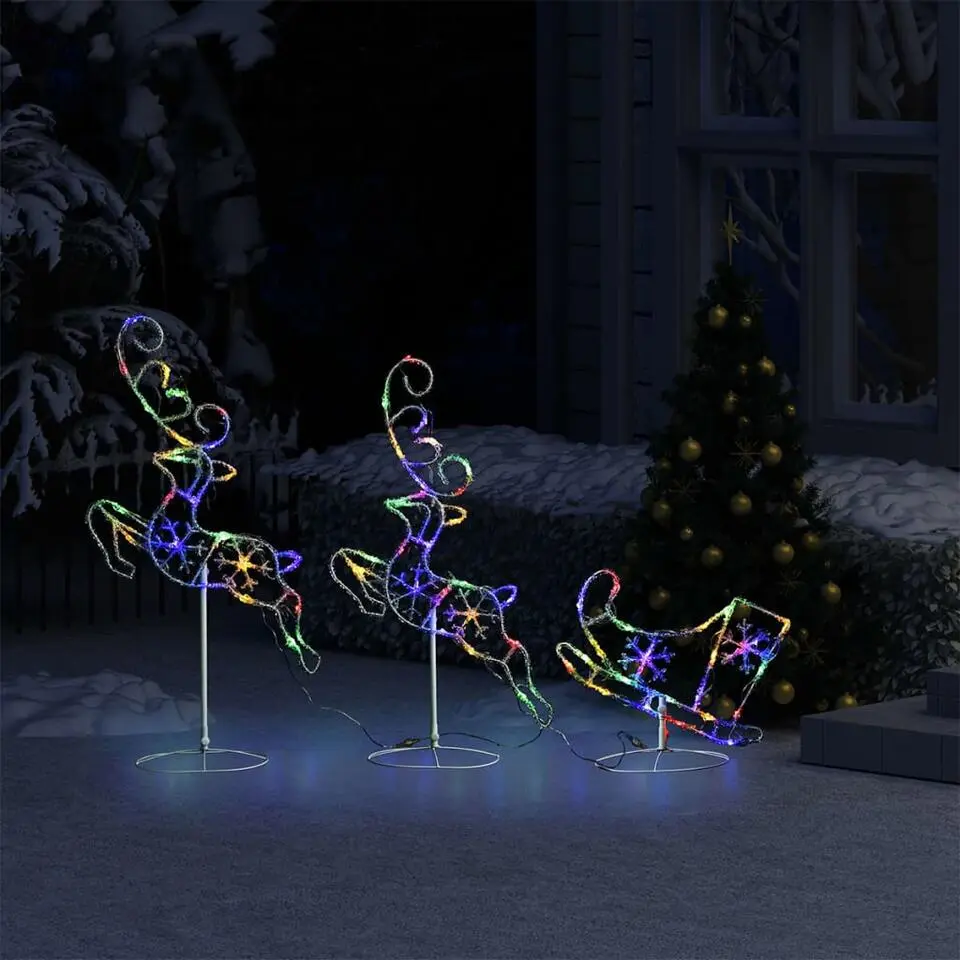 vidaXL - Kerst Rendier En Slee - Multicolour