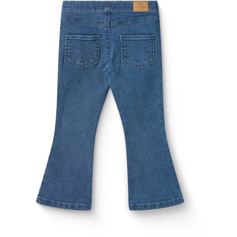 Køb COPENHAGEN COLORS Lt. Blue Indigo Washed Jeggings W. Flare- Super Stretch