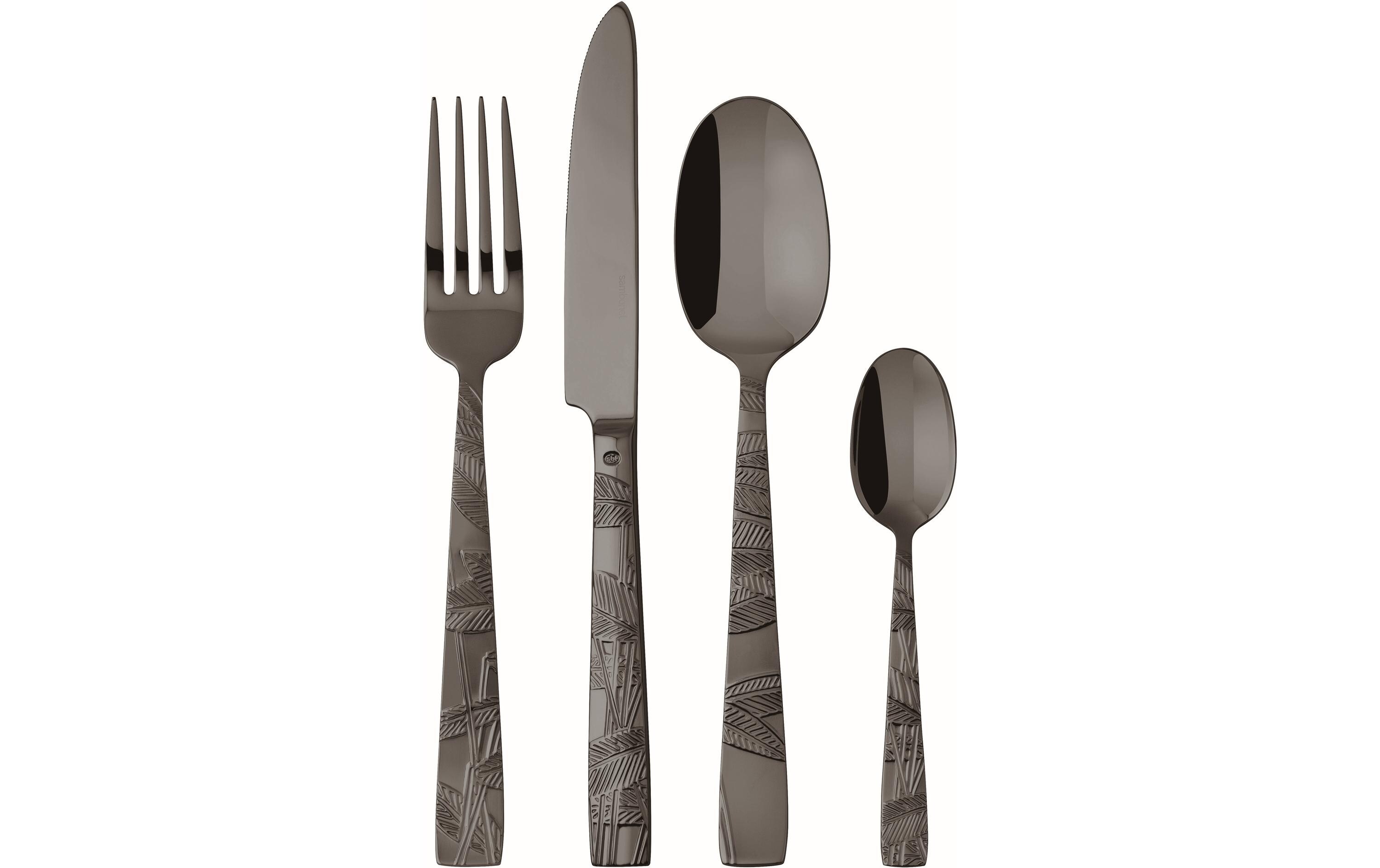 Besteck-Set Jungle 24-teilig, Schwarz<br>Tafelbesteck Set