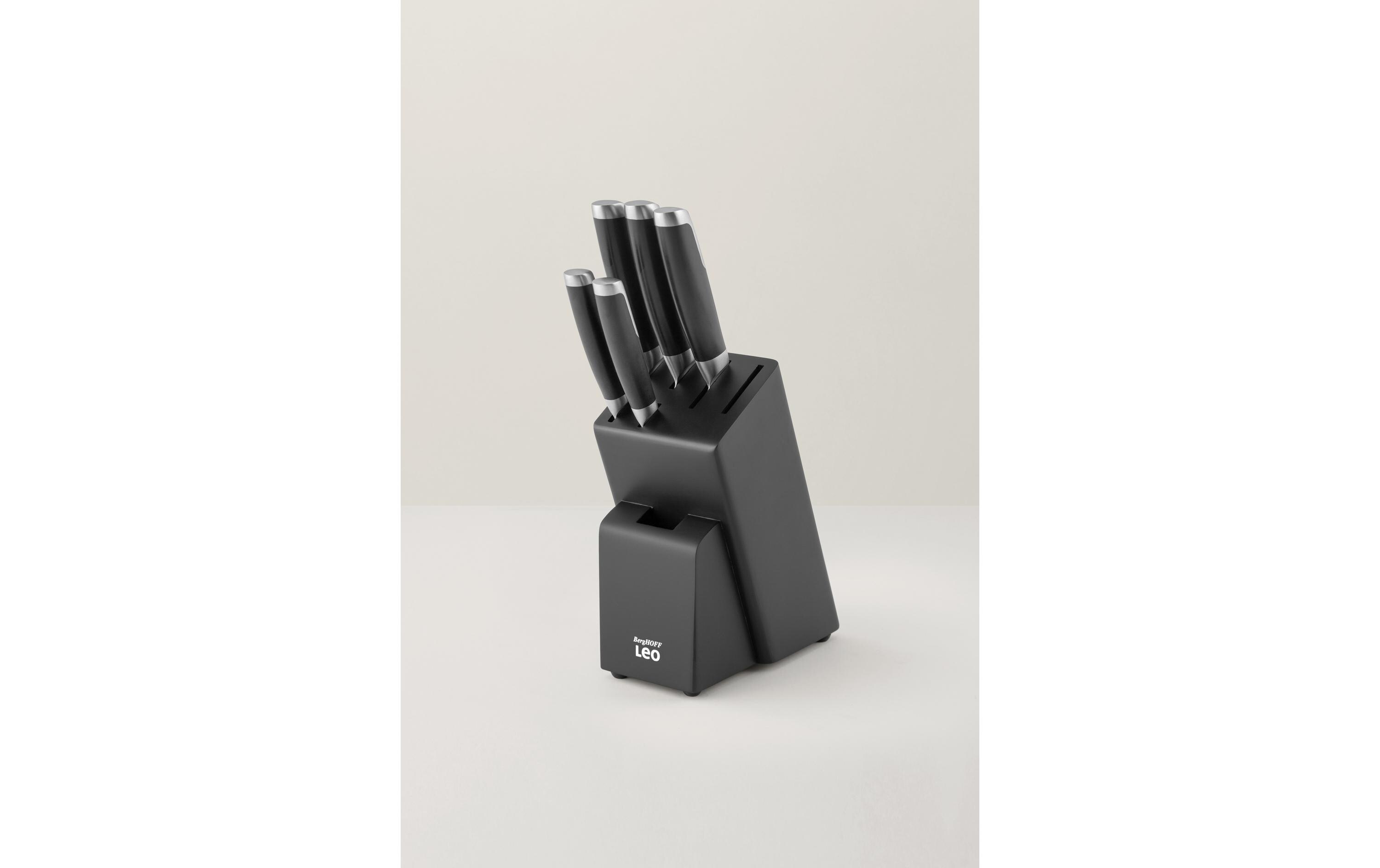 Messerblock-Set mit Messer Leo Graphite 6-teilig, Schwarz6-tlg, messerblock Graphite