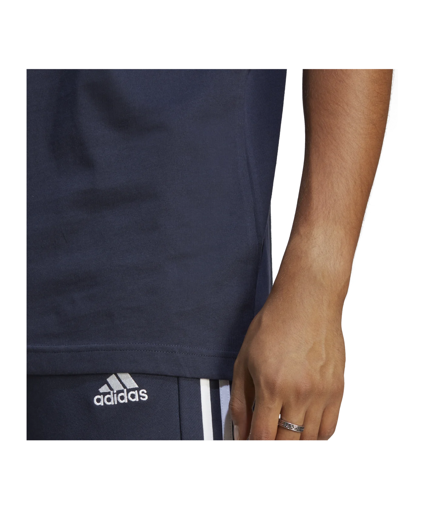 adidas 3S Single Jersey T-Shirt Blau Weiss