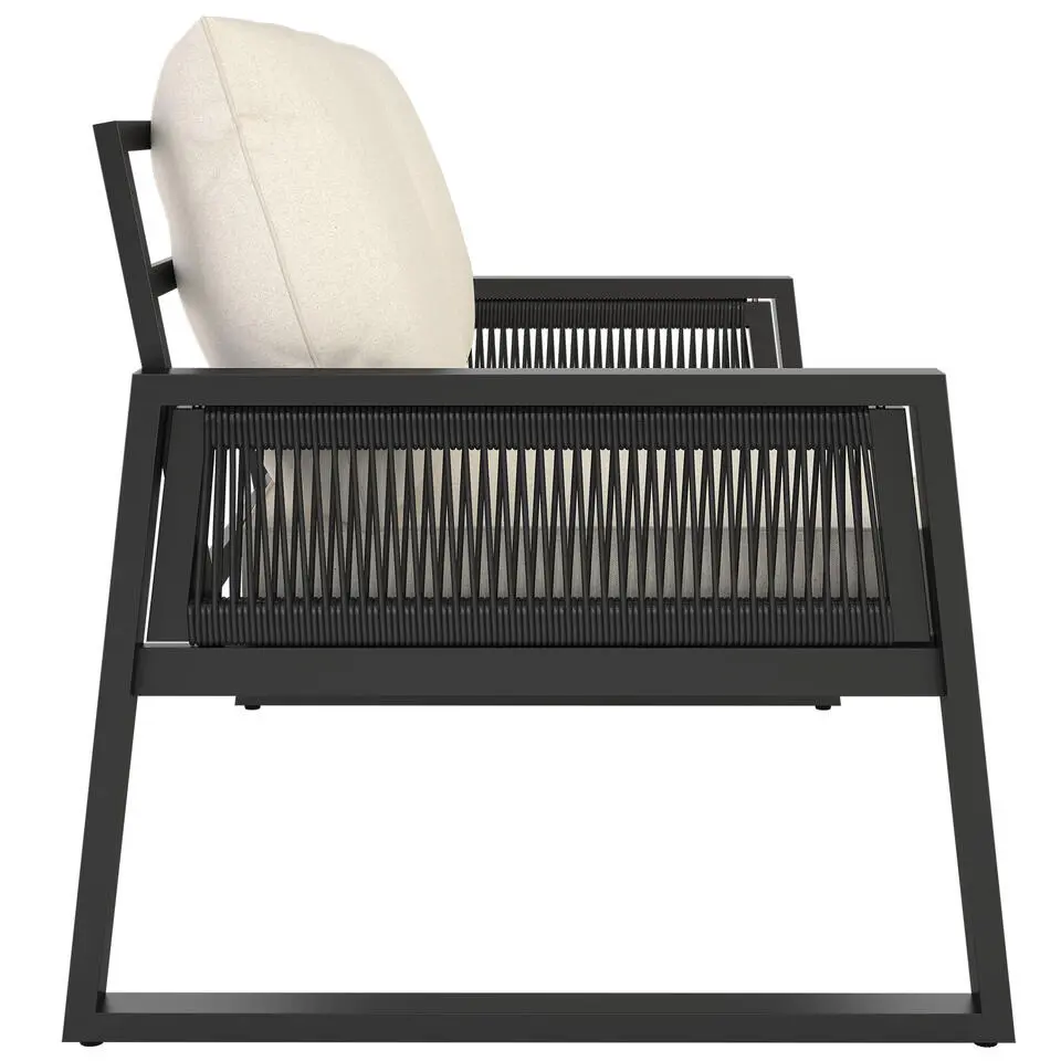 tectake Loungeset Captive in touwontwerp, Antraciet