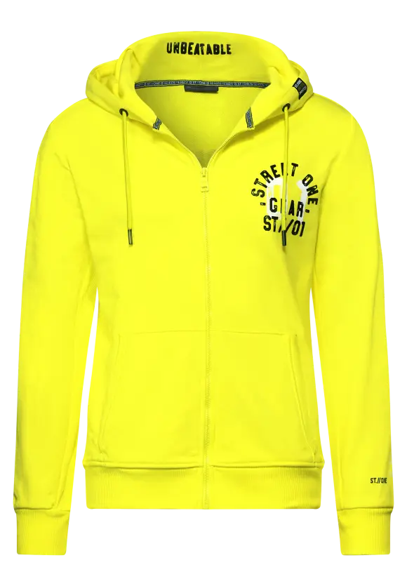 Sweatjacke mit Kapuze - lemon yellow