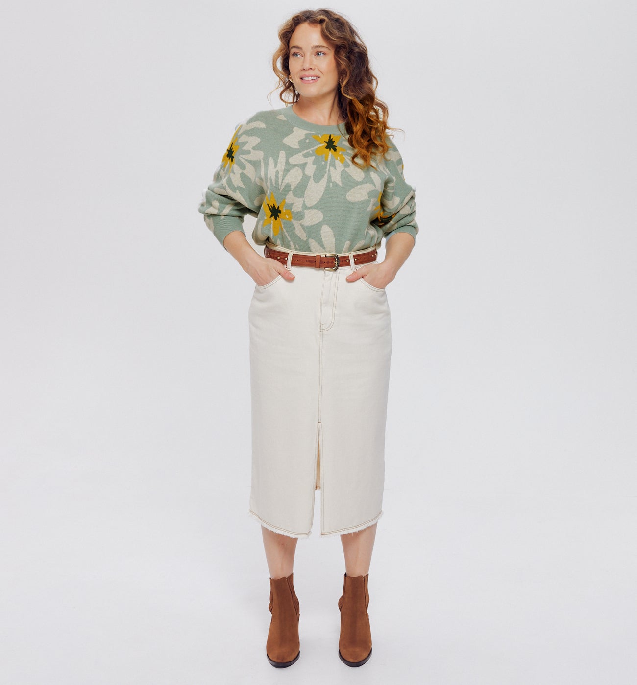Pull à fleurs Femme - Imprimé multicolore