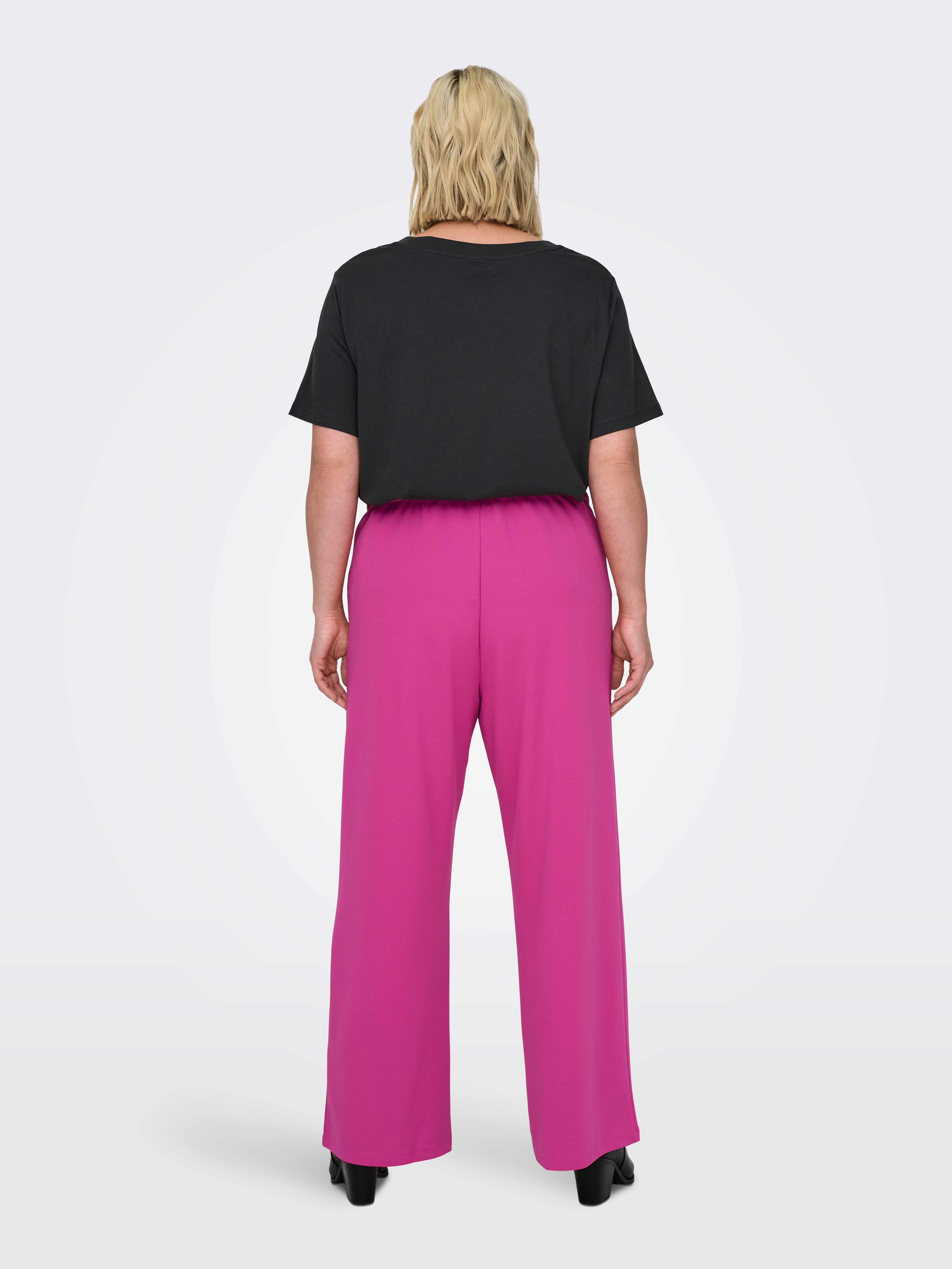 CARSANIA Normal geschnitten Hose mit weitem Beinschnitt Raspberry Rose