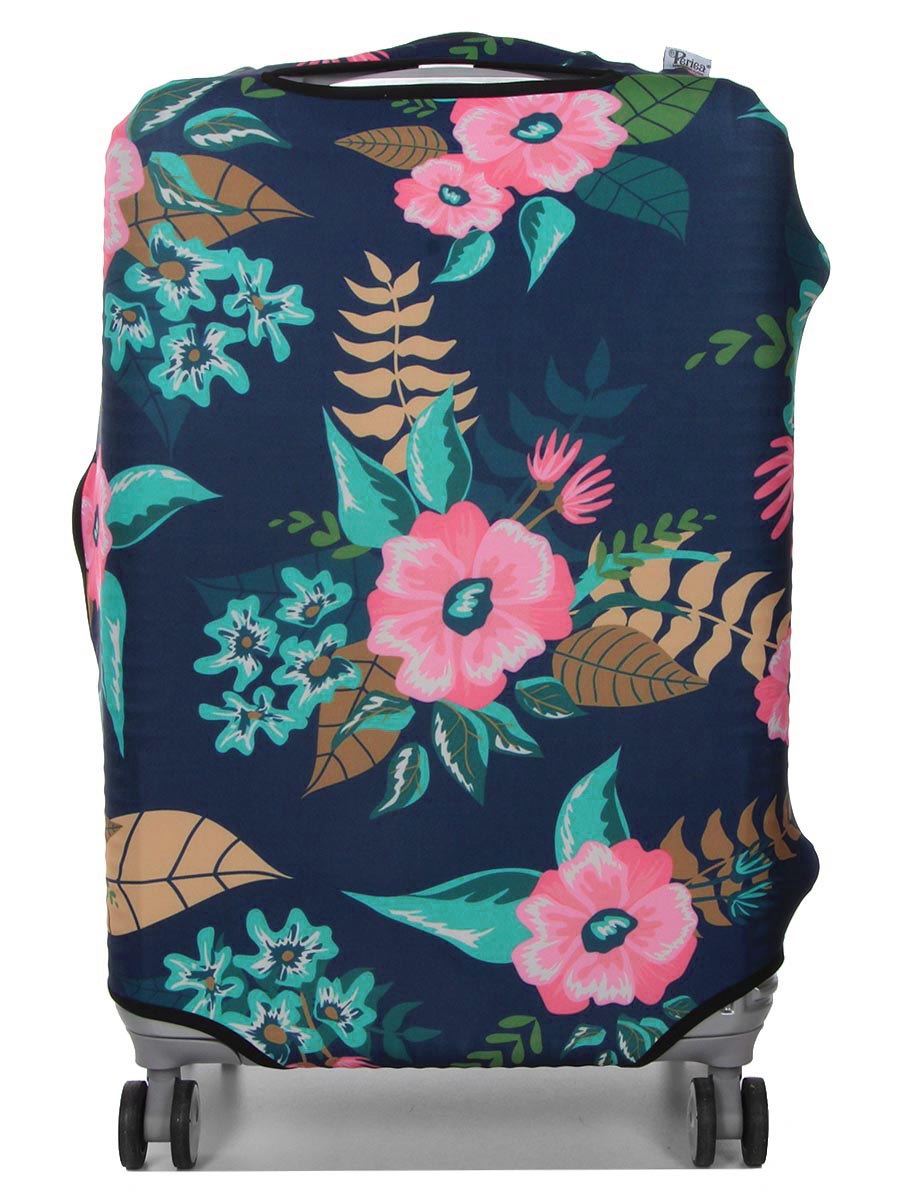 Housse de valise Periea Dark Blue with Flowers M