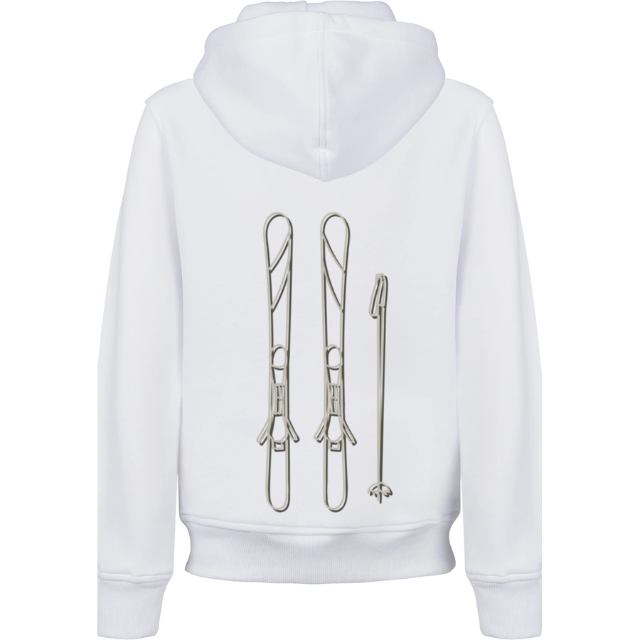 F4NT4STIC Hoodie Ski Pass Urlaub Berge Winter Schnee weiß